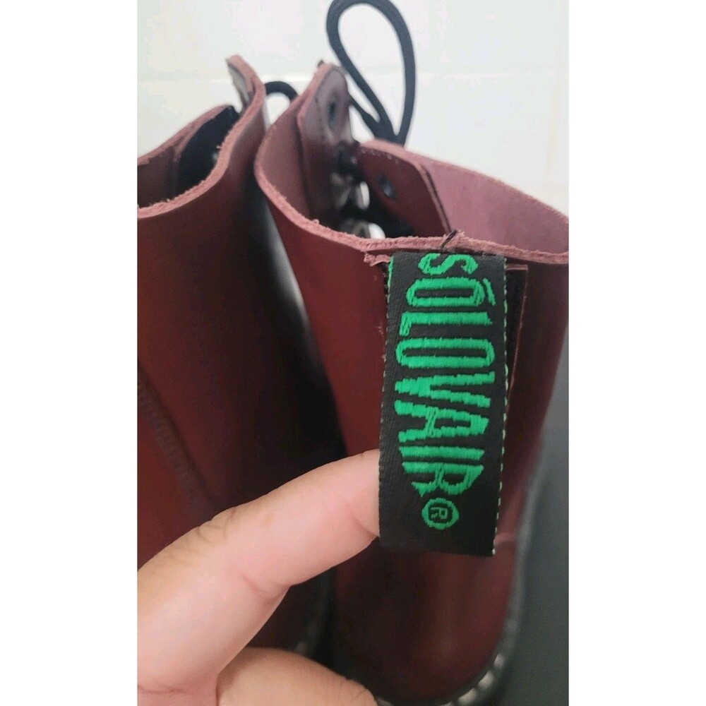 Solovair NPS 11 Eye Steel Toe Derby Boots Oxblood Made in England New UK 5 EU 34 - Picture 10 of 13